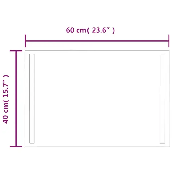 LED valgustusega vannitoapeegel IP65 kaitsega, 60 x 40 cm – 5