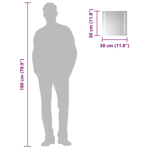 LED-vannitoapeegel IP65 kaitsega, USB-toitega, 30 x 30 cm – 6