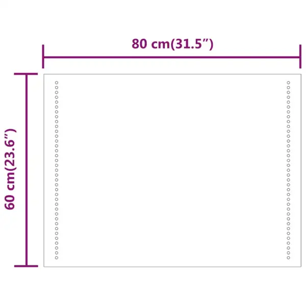 LED vannitoapeegel IP65 kaitsega, USB-toitega, 80 x 60 cm – 9