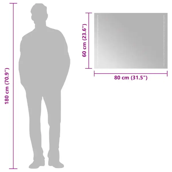 LED vannitoapeegel IP65 kaitsega, USB-toitega, 80 x 60 cm – 10