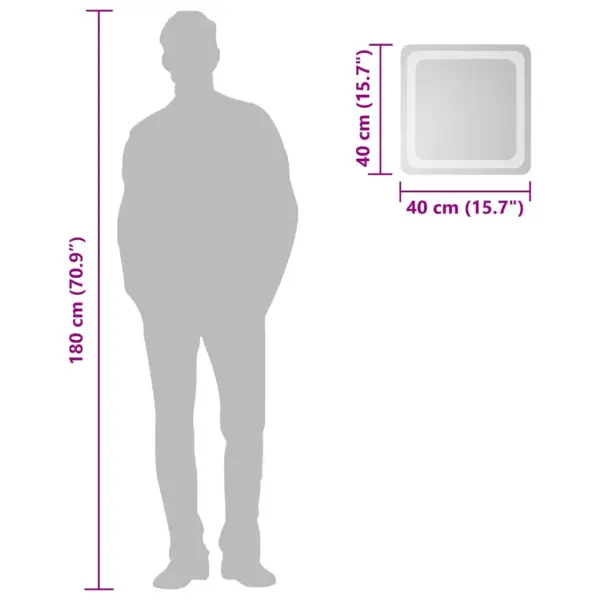 LED-vannitoapeegel IP65 kaitsega, USB-toitega, 40 x 40 cm – 6