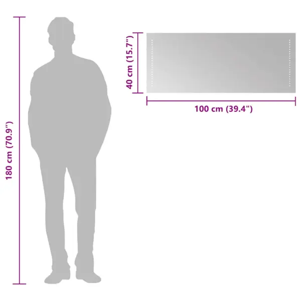 LED-vannitoapeegel USB-toitega, IP65, 100 x 40 cm – 10