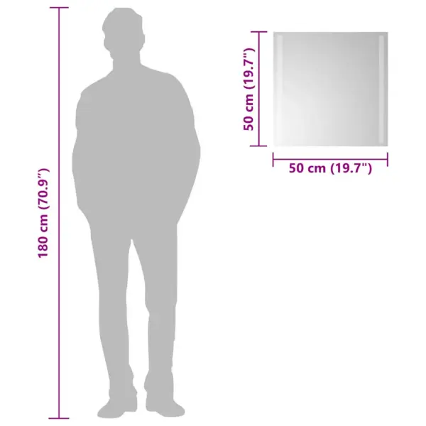 LED-vannitoapeegel IP65 kaitsega, USB-toitega, 50 x 50 cm – 6