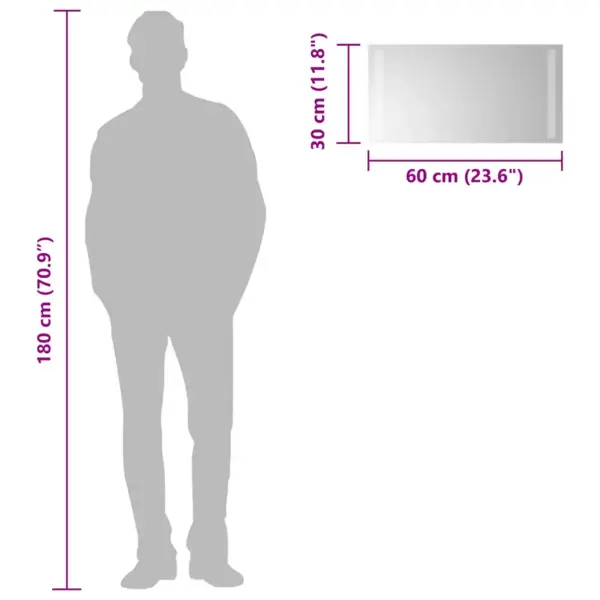 LED-vannitoapeegel USB-toitega, IP65, 60 x 30 cm – 6