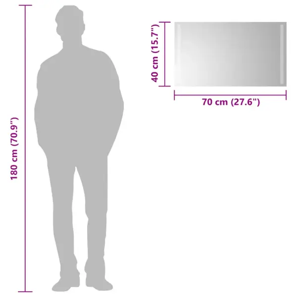 LED vannitoapeegel IP65 kaitseklassiga, USB, 70 x 40 cm – 6