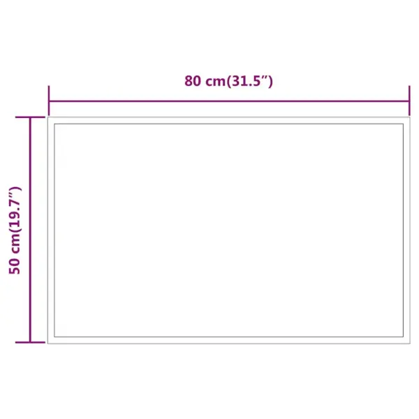 LED vannitoapeegel USB-toitega, IP65, 80 x 50 cm – 5