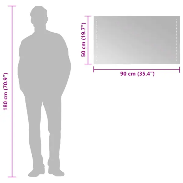 LED-vannitoapeegel IP65 USB-toitega, 90 x 50 cm – 10