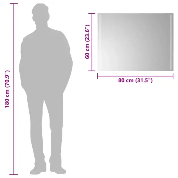 LED vannitoapeegel IP65 kaitsega, USB-toide, klaas, 80 x 60 cm – 6
