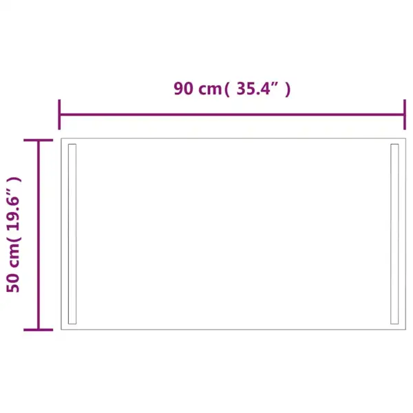 LED vannitoapeegel IP65 USB-toitega, 90 x 50 cm – 5