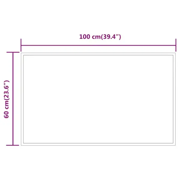 LED vannitoapeegel IP65 kaitseklassiga, USB-toitega, klaas, 100 x 60 cm – 5