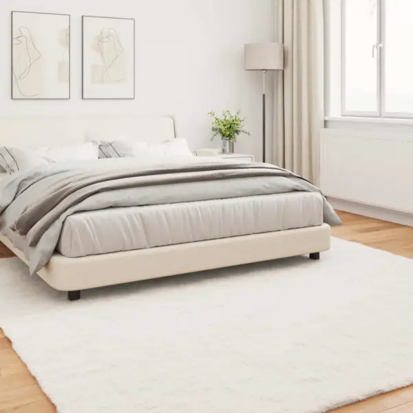 Libisemiskindel kunstküüliku karva vaip Olite, kreemjas, polüester, 240 x 240 cm – 4