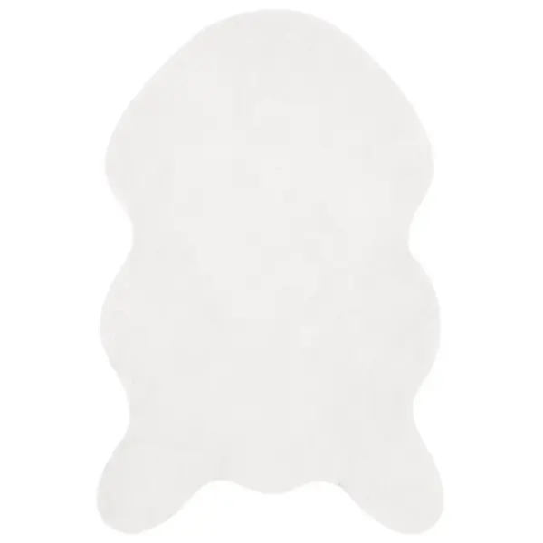 Libisemiskindel kunstlik küülikukarva vaip Olite, valge, 50 x 80 cm – 2