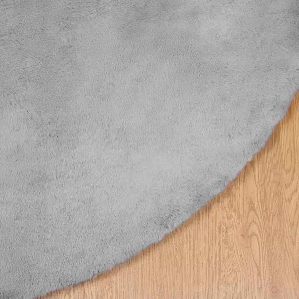 Libisemiskindel ümmargune kunstkarusnahast vaip Olite, hall, Ø 120 cm – 7