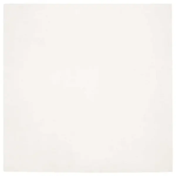 Libisemiskindel kunstkarvast küülikukarva vaip, kreemjas polüester, 120 x 120 cm – 2