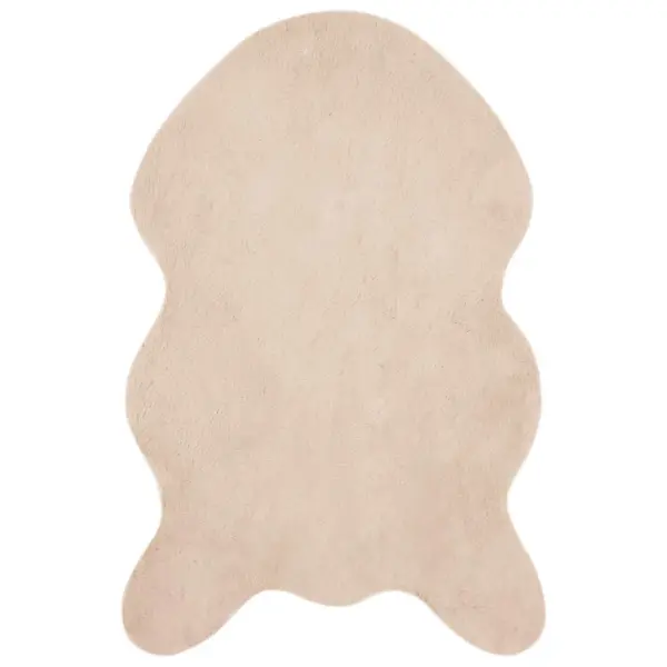 Libisemiskindel kunstkarvane küülikukarva vaip Olite, pruunikashall, 60 x 90 cm – 2