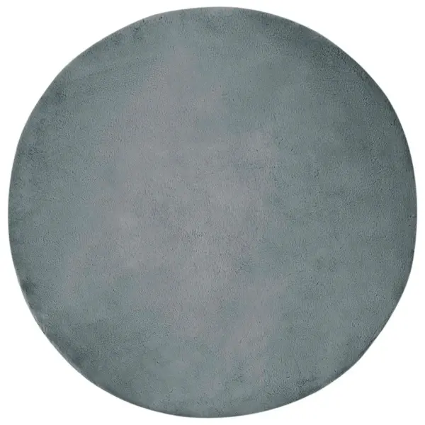 Ümmargune libisemiskindel kunstküülikukarva vaip Olite, antratsiit, Ø 120 cm – 2