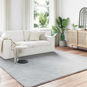 Libisemiskindel kunstkarusnahast küülikukarva vaip Olite, hall, 200 x 200 cm