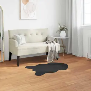 Libisemiskindel kunstkarusnahast küülikukarva vaip Olite, must, 80 x 120 cm