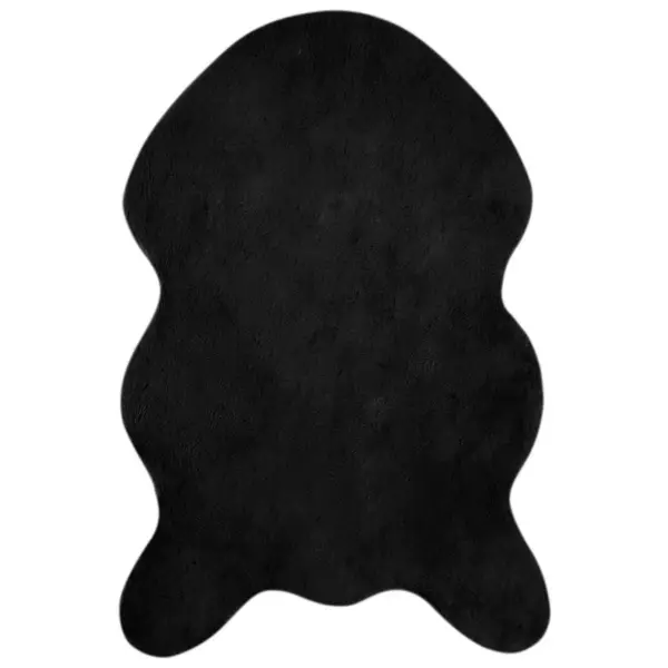 Libisemiskindel kunstkarusnahast küülikukarva vaip Olite, must, 80 x 120 cm – 2