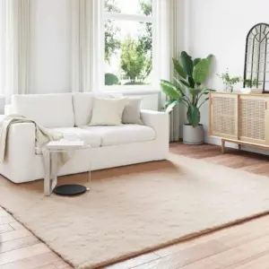 Libisemiskindel küülikukarva kunstkarusnahast vaip Olite, pruunikashall, 200 x 200 cm