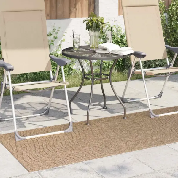 Libisemiskindel ristkülikukujuline põrandavaip Agira, moire muster, neutraalne, 150 x 80 cm – 3