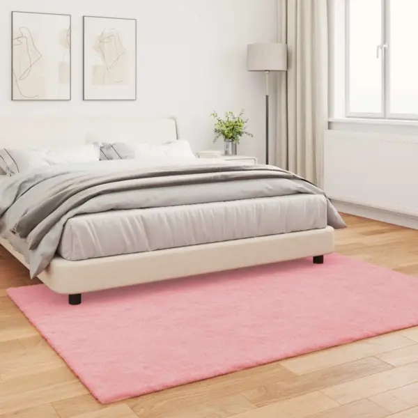 Libisemiskindel kunstküülikukarva vaip Olite, roosa polüester, 160 x 230 cm – 4