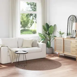Libisemiskindel shaggy vaip, ümmargune, pruun, polüpropüleen, läbimõõt 160 cm