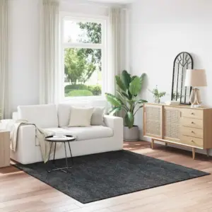Libisemiskindel shaggy vaip, tumehall, 200 x 200 cm, polüpropüleen, lateksist põhjaga