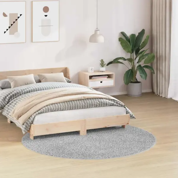 Libisemiskindel ümmargune pikakarvaline vaip, hall, 160 x 160 cm, polüpropüleen – 3
