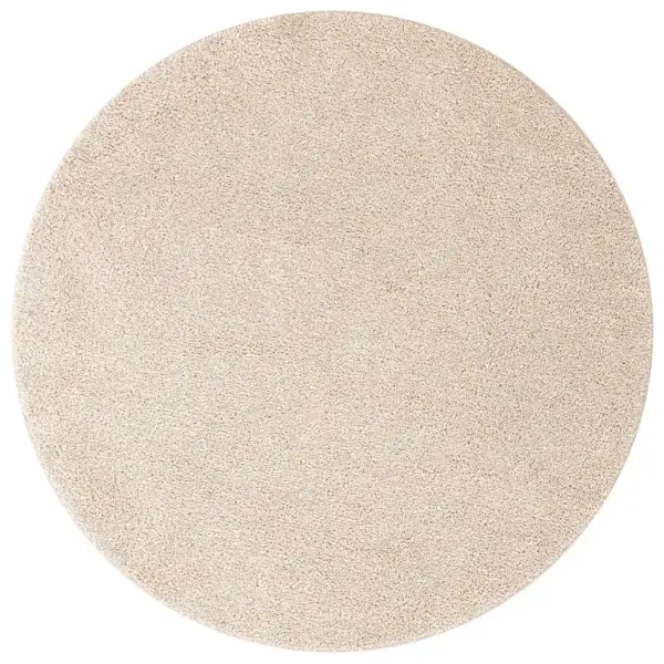 Libisemiskindel ümmargune shaggy vaip, kreemjas, PP, 120 x 120 cm – 2