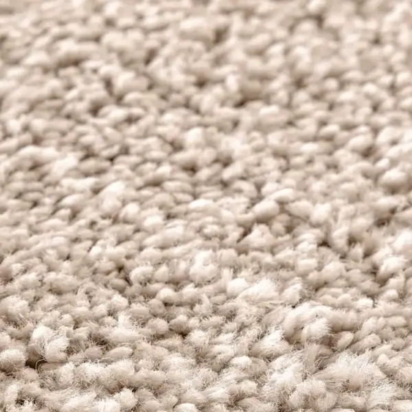 Libisemiskindel ümmargune shaggy vaip, kreemjas, PP, 120 x 120 cm – 5