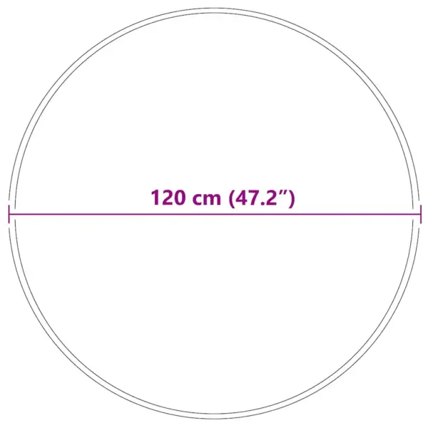 Libisemiskindel ümmargune shaggy vaip, kreemjas, PP, 120 x 120 cm – 8