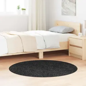 Libisemiskindel shaggy vaip, ümmargune, tumehall, 120 x 120 cm, polüpropüleen