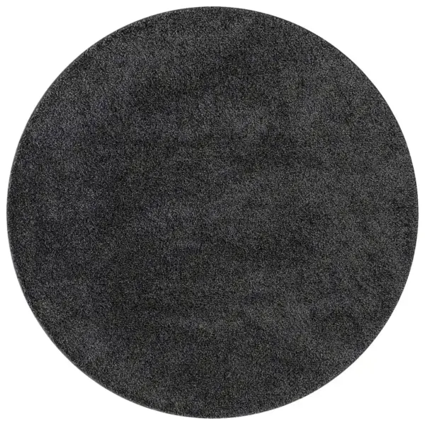 Libisemiskindel shaggy vaip, ümmargune, tumehall, 120 x 120 cm, polüpropüleen – 2