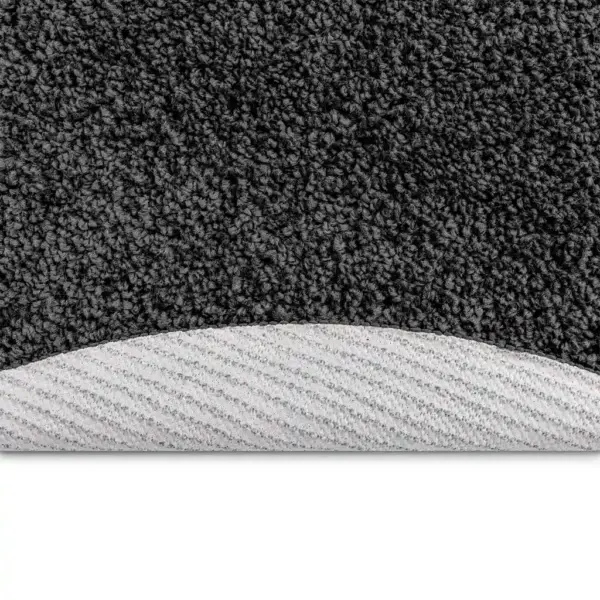 Libisemiskindel shaggy vaip, ümmargune, tumehall, 120 x 120 cm, polüpropüleen – 4