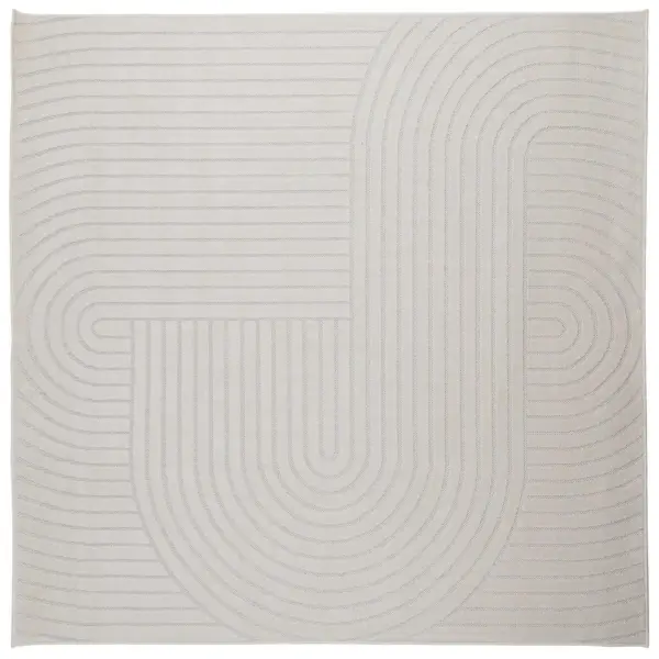 Libisemisvastane kandiline põrandavaip Palmeras, kreemjas, 200 x 200 cm, polüester – 2