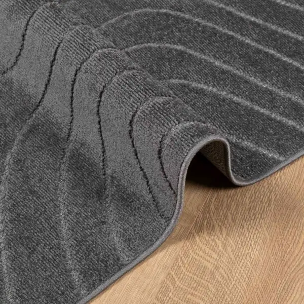 Kandiline libisemisvastane põrandavaip Palmeras, antratsiit, 200 x 200 cm, polüester – 5