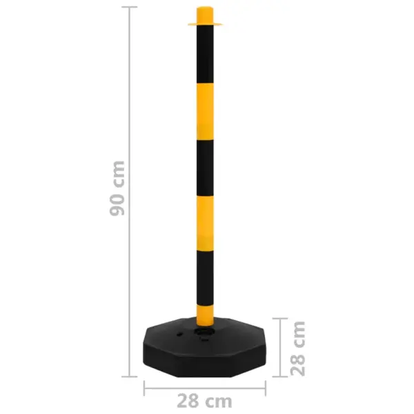 Liikluspiirde postikomplekt plastketiga, 10 m, kollane-must, 2 posti – 9
