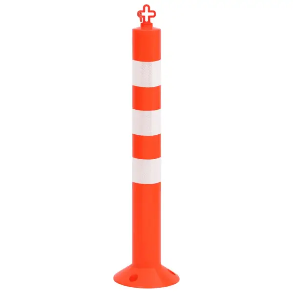 Liikluspostide komplekt ketiga, 10 tk, PE, 75 cm, punane-hõbedane – 3