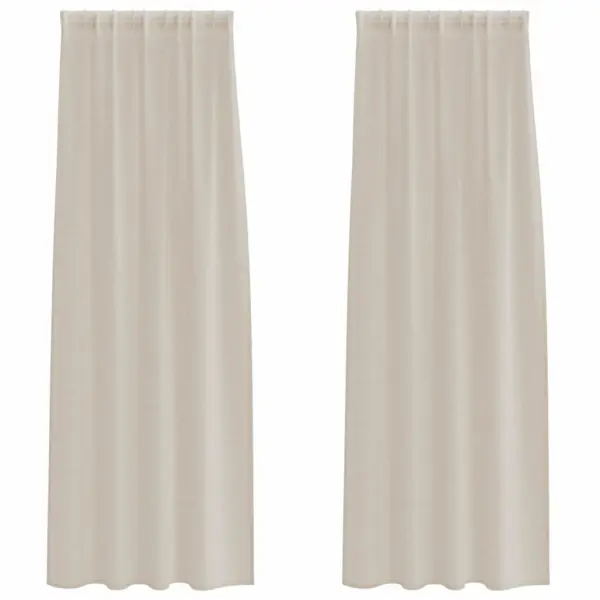 Õhulised voalekardinad 2 tk, liivakarva, polüester, 225 x 140 cm – 2
