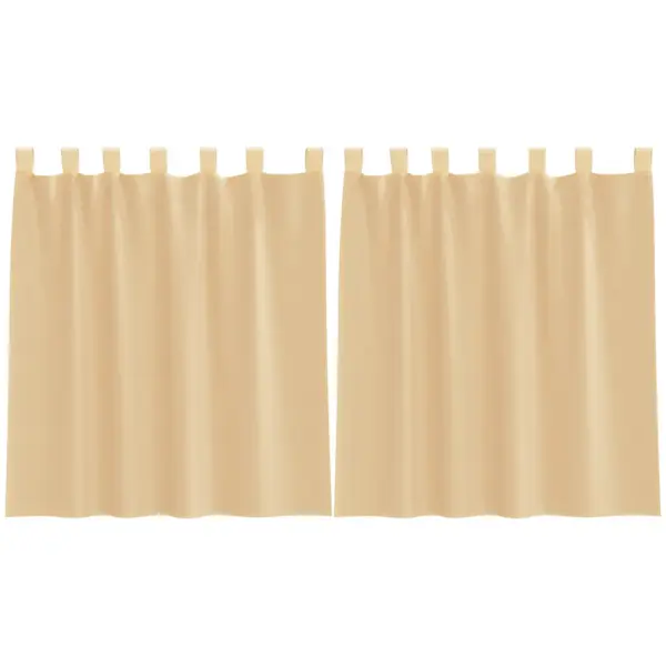 Poolläbipaistvad voile kardinad aasadega, liivakarva, 2 tk, 140 x 140 cm – 2