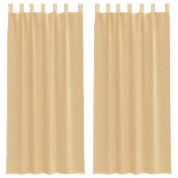 Poolläbipaistvad liivakarva voile-kardinad vardataskuga, 2 tk, 140 x 245 cm – 2