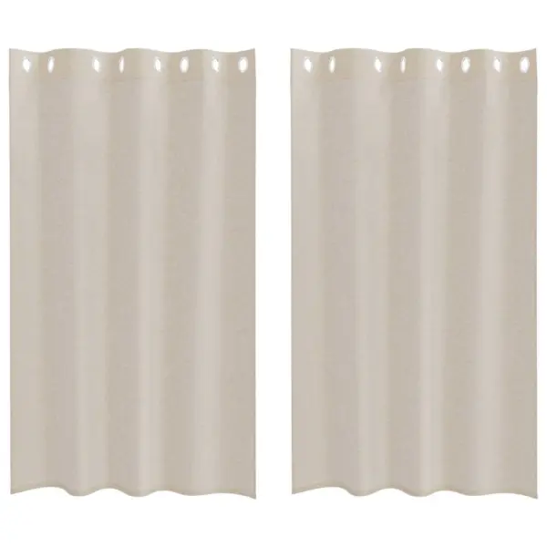 Läbipaistev voilegardinad, liivakarva, 2 tk, polüester, 175 x 140 cm – 2