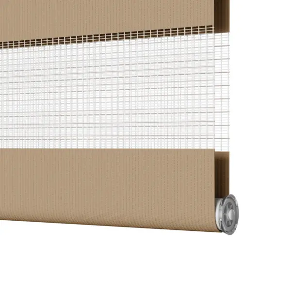 Päev-öö rulookardin liivapruun, triibuline, 160 x 150 cm, 100% polüester – 12