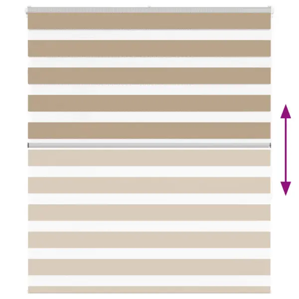 Triibuline sebra ruloo liivapruun, 125 x 150 cm, 100% polüster, puurimiseta paigaldusvõimalusega – 5