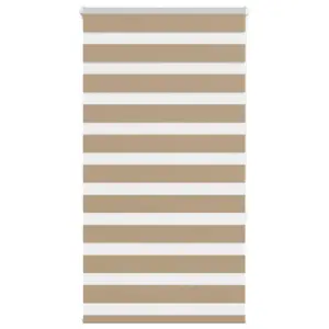 Liivapruun sebra ruloo privaatsuse ja valguse reguleerimiseks, 85 x 150 cm, 100% polüester