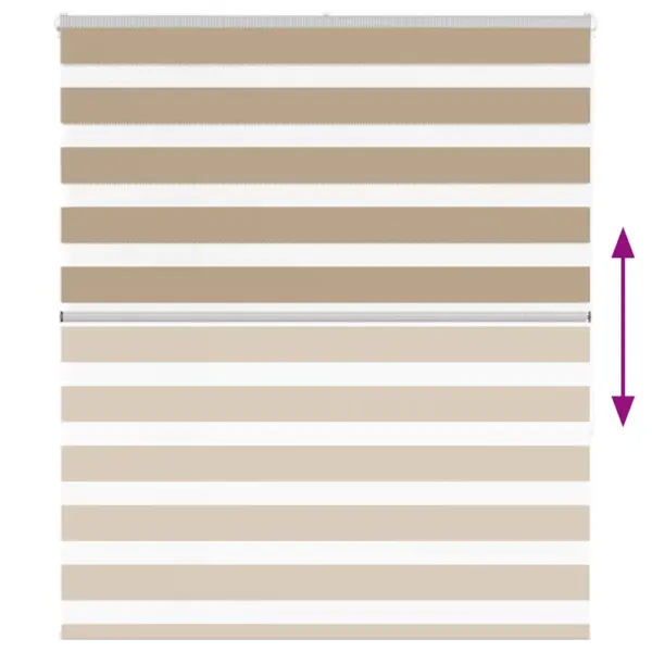 Liivapruun triibuline sebraruloo 130 x 150 cm, kanga laius 125,9 cm, polüester – 5