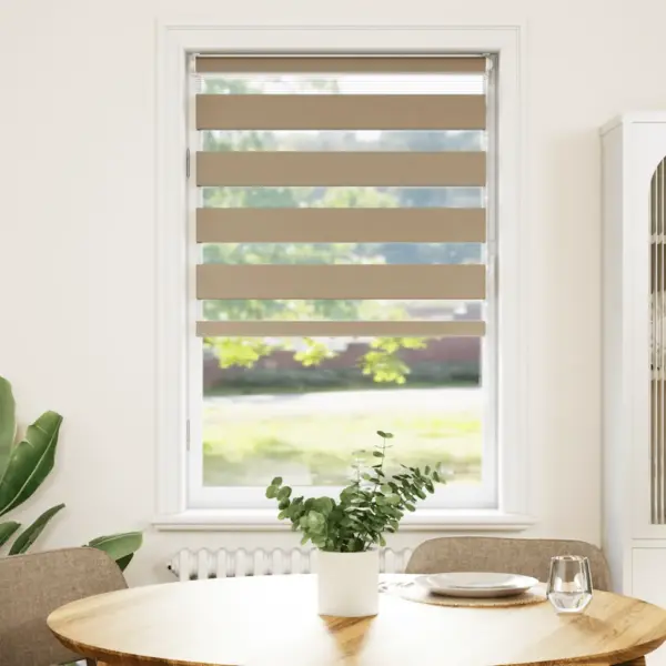 Liivapruun sebraruloo triibulise kangaga, 70 x 150 cm, 100% polüester – 2