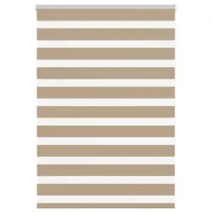 Liivapruun triibuline sebraruloo kettmehhanismiga, 115 x 150 cm, 100% polüster, alumiiniumsiiniga, kanga laius 110,9 cm