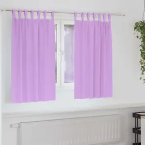 Pimendavad kardinad rõngastega, lilla polüester, 2 tk, 140 x 140 cm
